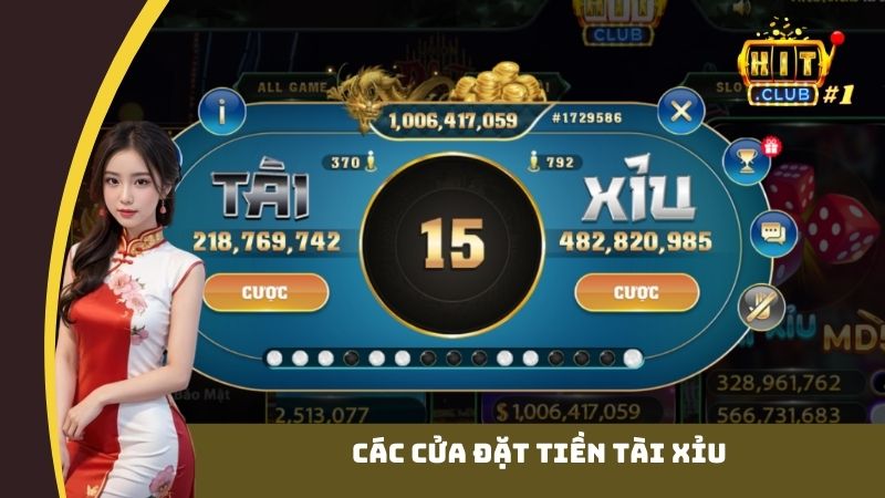 Các cửa đặt tiền tài xỉu